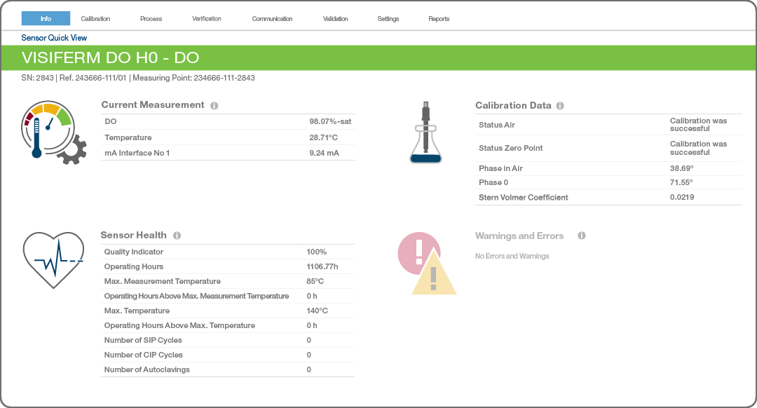 arc air screenshot of visiferm sensor